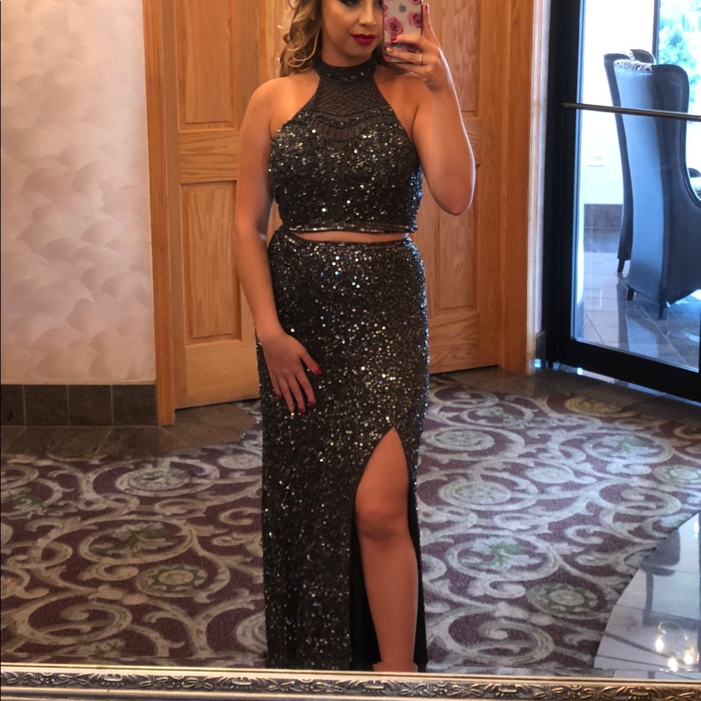 Primavera Couture - Two Piece Sequined Gown 1546